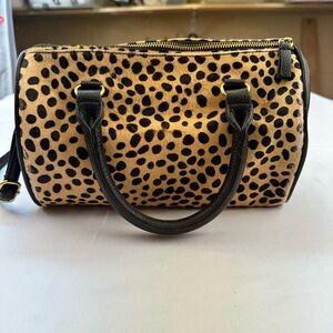 Anthropologie Spotted Tan and Black Satchel